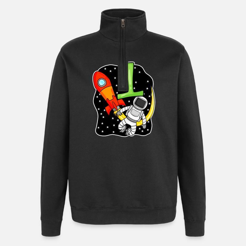 1 an Jeune astronaute - Sweat à zip 1/4 - noir