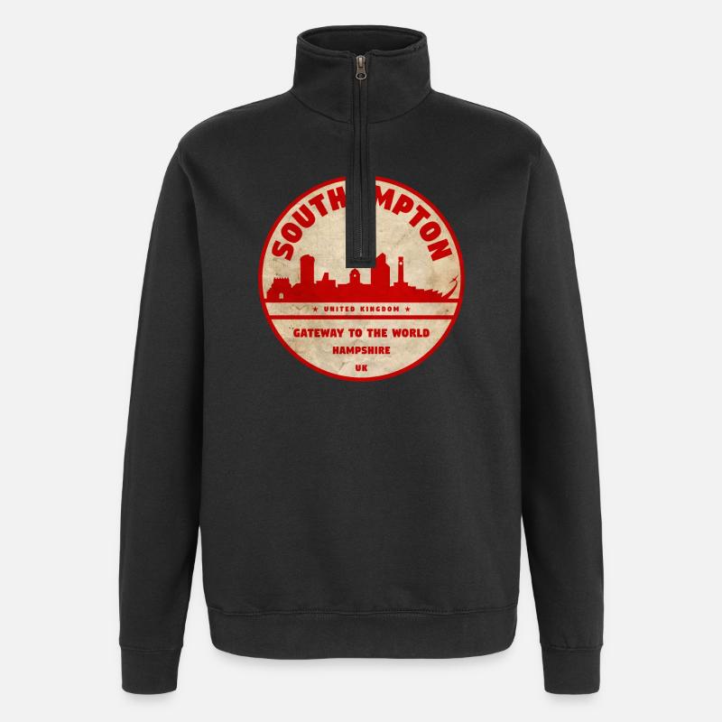Southampton Skyline Abzeichen - Quarter-Zip-Sweatshirt - Schwarz