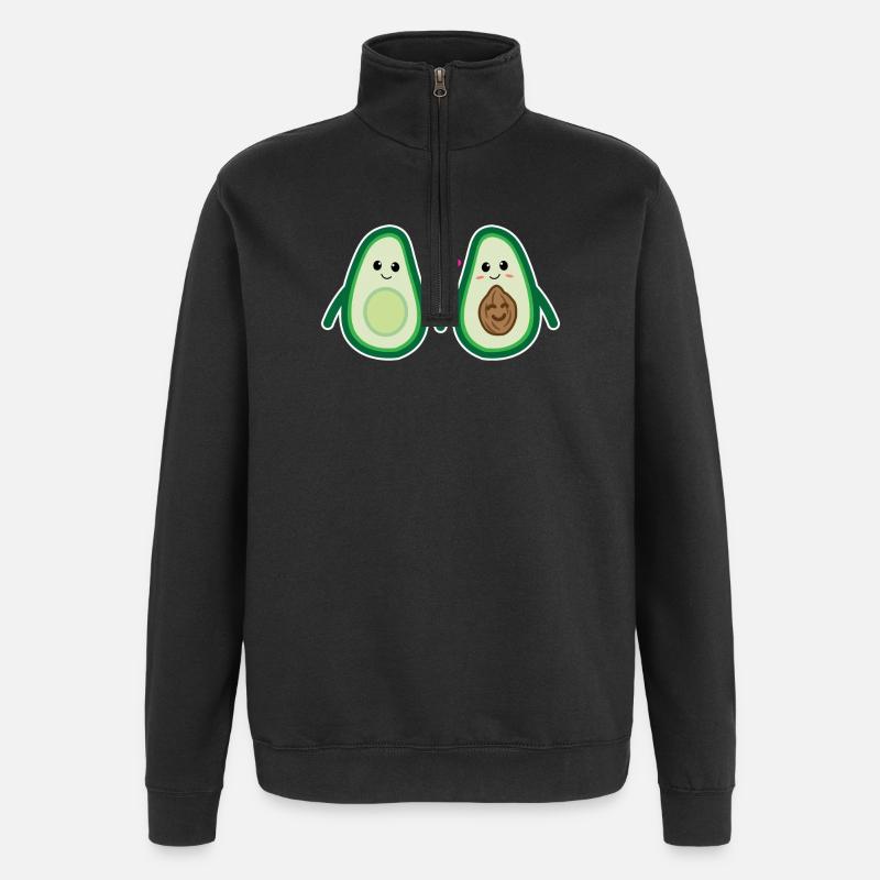 Avocat Coeur Parent Grossesse Enceinte - Sweat à zip 1/4 - noir