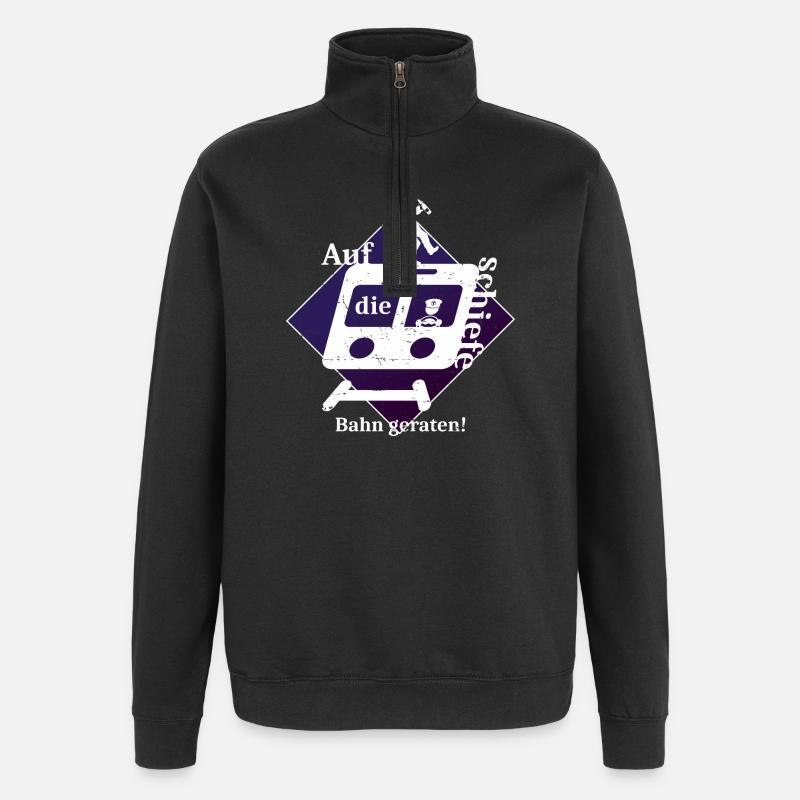 Schiefe Bahn - Quarter-Zip-Sweatshirt - Schwarz