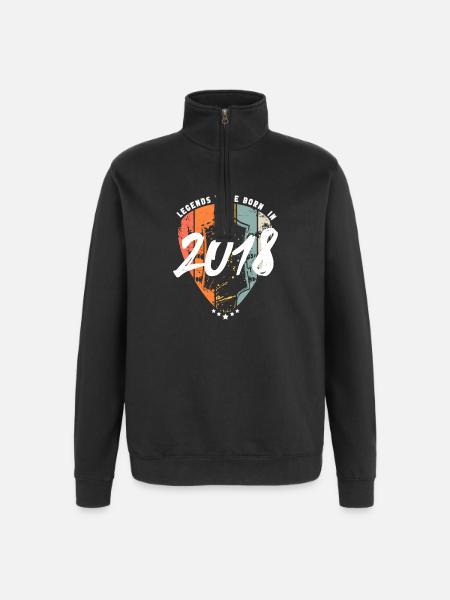 2018 Birthday Guitar Guitarist - Quarter-Zip Sweatshirt - black