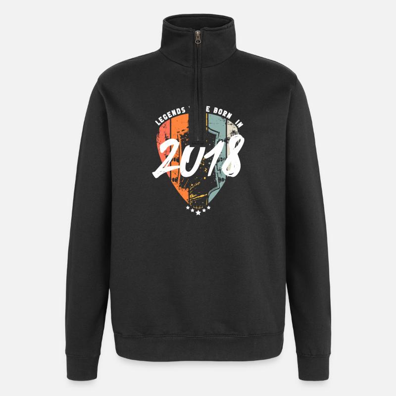 2018 Birthday Guitar Guitariste - Sweat à zip 1/4 - noir