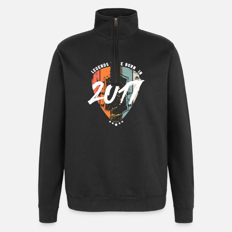 2017 Anniversaire guitariste guitare - Sweat à zip 1/4 - noir