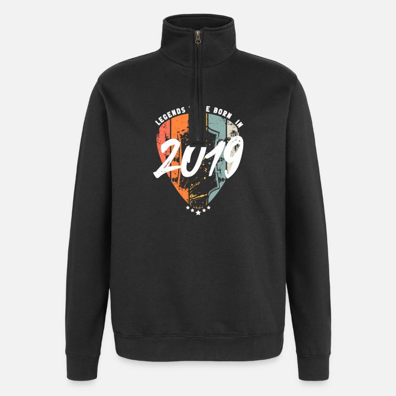 2019 Anniversaire Guitariste Guitare - Sweat à zip 1/4 - noir