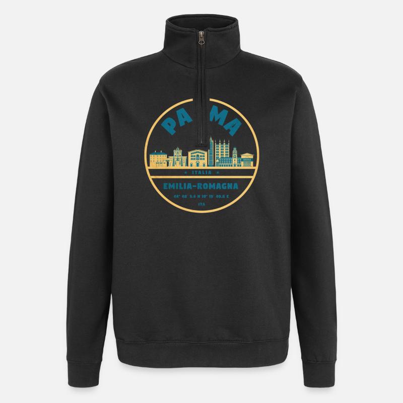 Emilia Romagna Cityscape - Quarter-Zip Sweatshirt - black