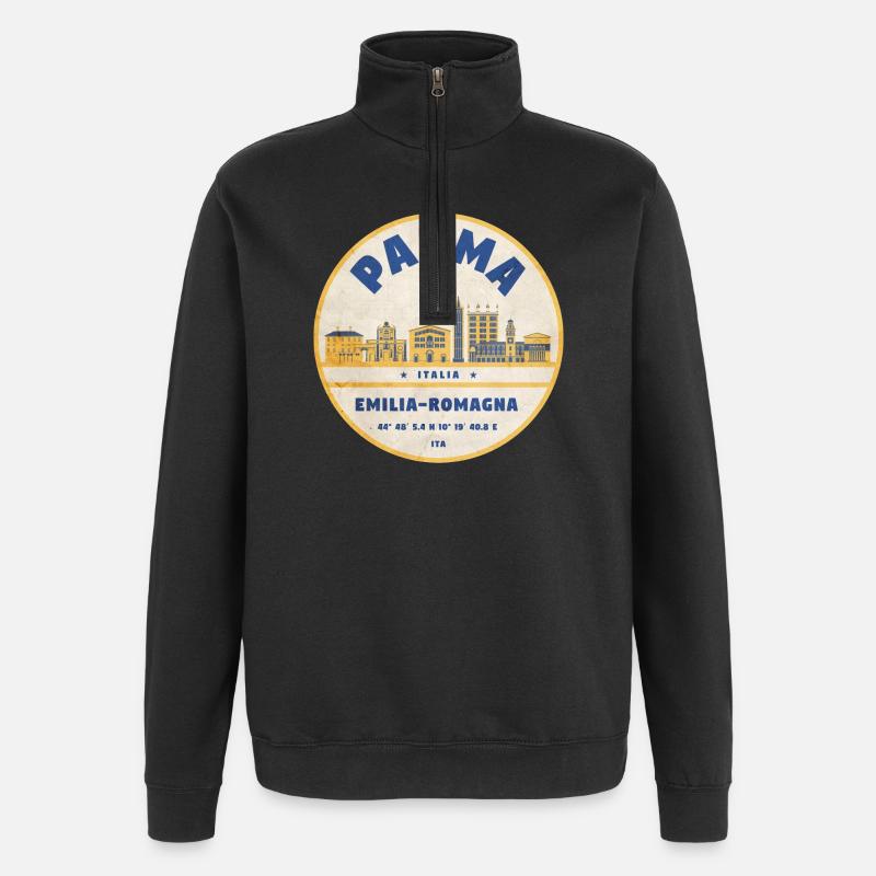 Parma Skyline Emilia Romagna Sticker - Quarter-Zip Sweatshirt - black