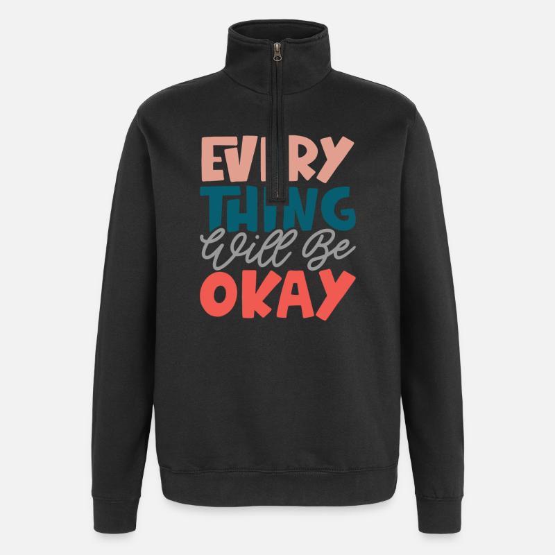 Alles wird gut - Quarter-Zip-Sweatshirt - Schwarz