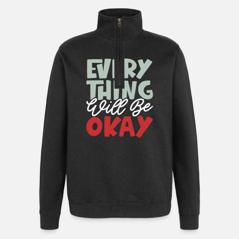Alles wird gut - Quarter-Zip-Sweatshirt - Schwarz