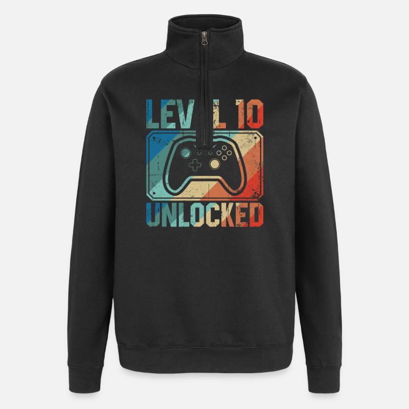 Level 10 Unlocked Controller - Quarter-Zip Sweatshirt - black