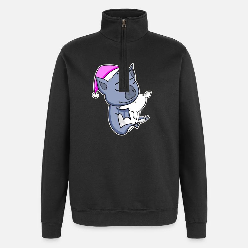 Chauve-souris - Sweat à zip 1/4 - noir