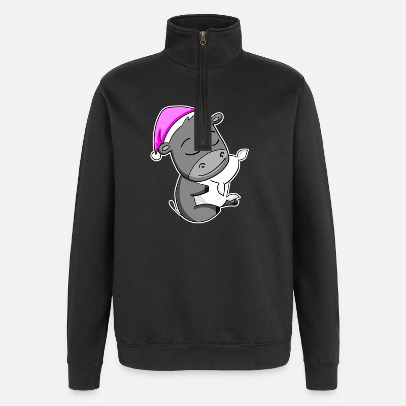 Âne - Sweat à zip 1/4 - noir
