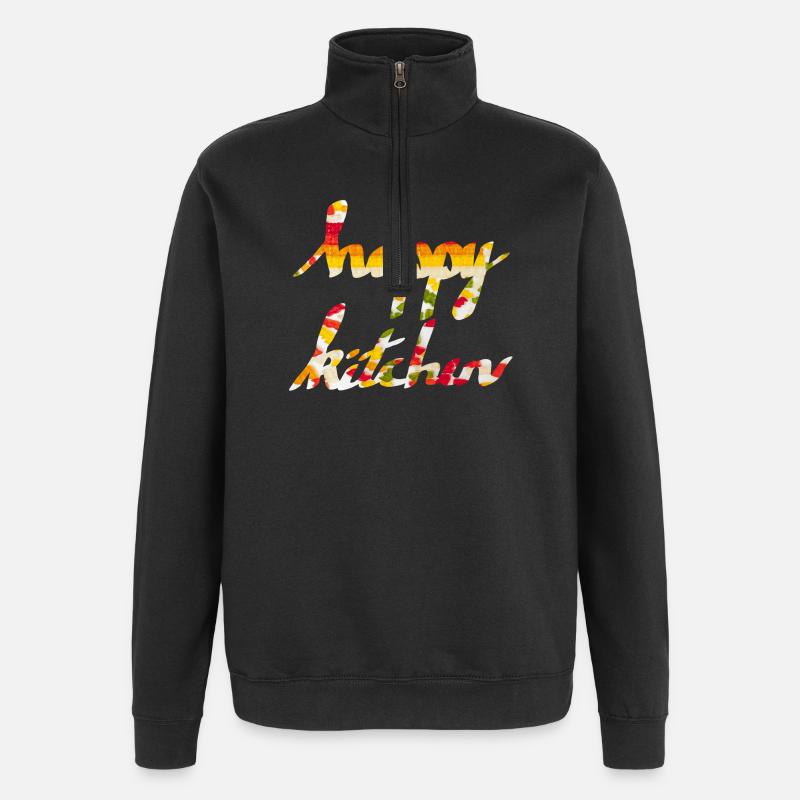 happy kitchen - Quarter-Zip Sweatshirt - black