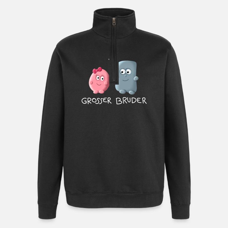 Grosser Bruder - Quarter-Zip-Sweatshirt - Schwarz