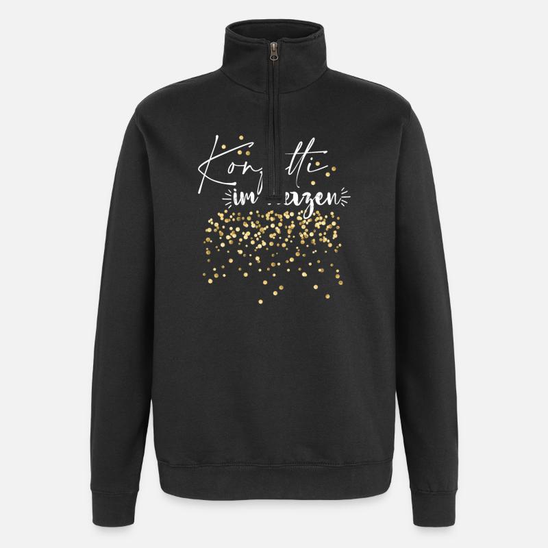 Konfetti im Herzen - Quarter-Zip-Sweatshirt - Schwarz