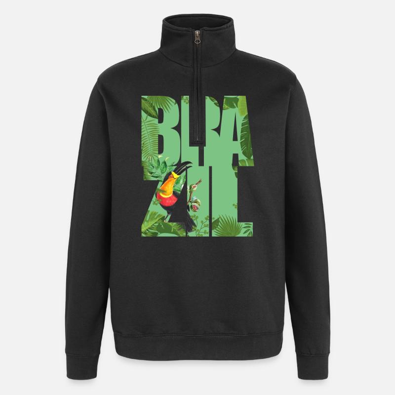 Brazilien - Quarter-Zip-Sweatshirt - Schwarz