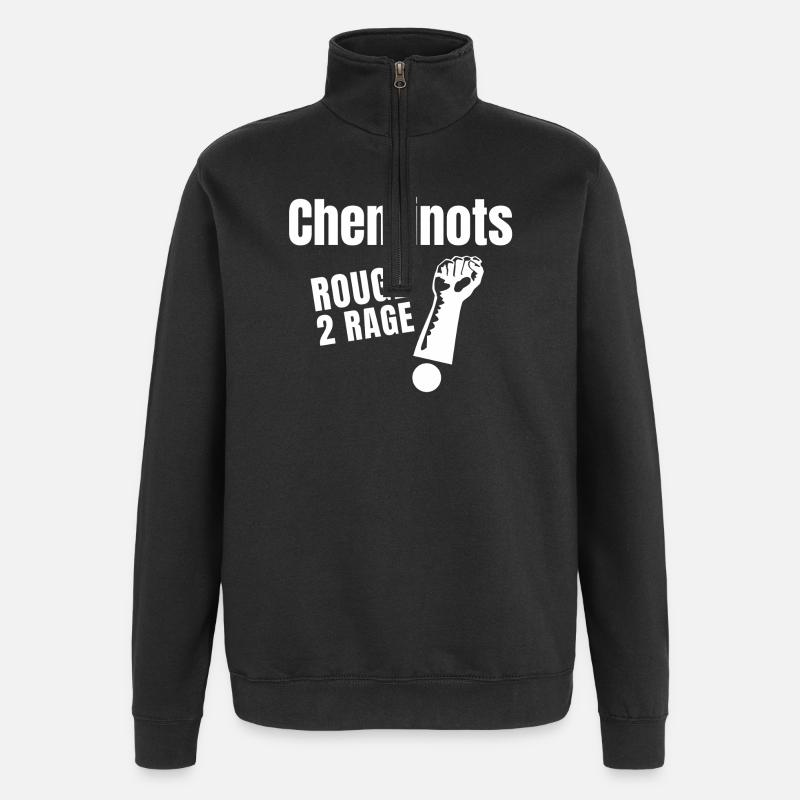 cheminot, train - Sweat à zip 1/4 - noir