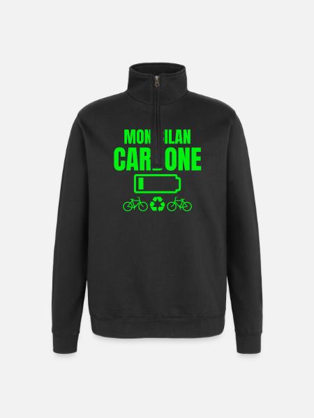bilan carbone, écologie, écologiste - Sweat à zip 1/4 - noir