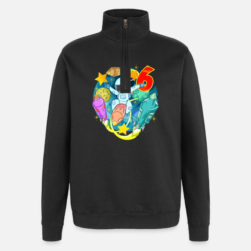 6 Years Birthday Boy Gift - Quarter-Zip Sweatshirt - black