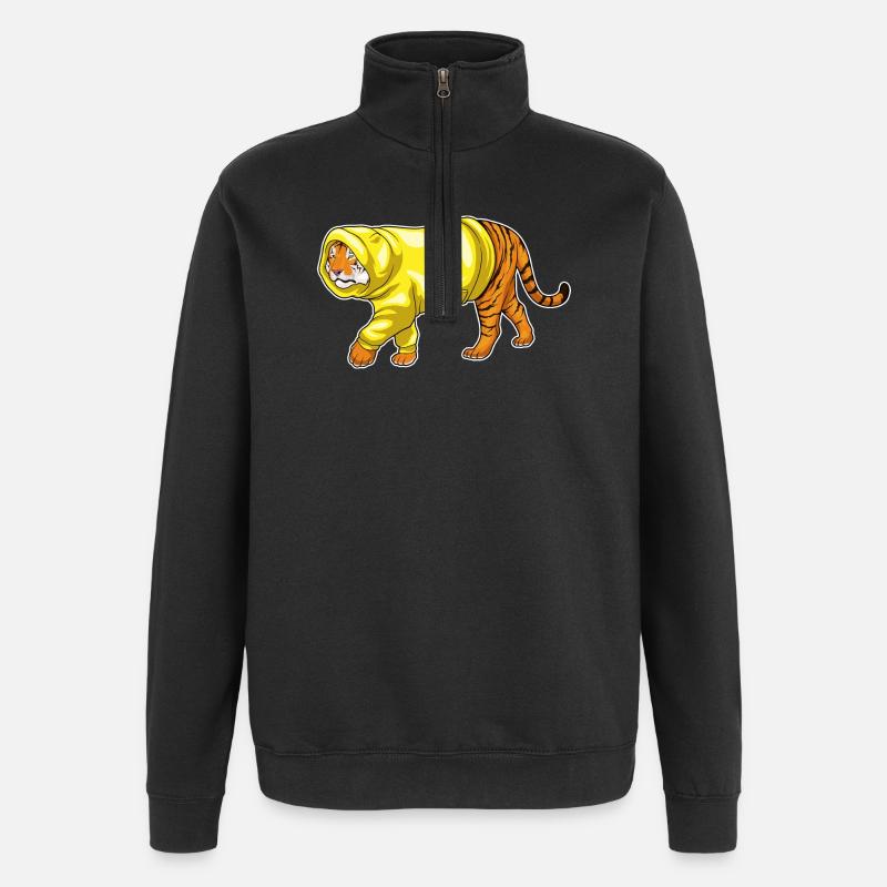 Tiger Hoodie - Quarter-Zip-Sweatshirt - Schwarz
