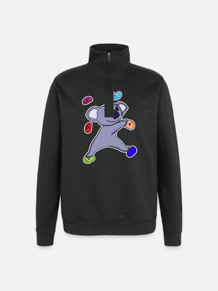 Climbing Koala - Quarter-Zip-Sweatshirt - Schwarz