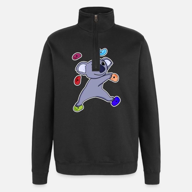 Climbing Koala - Quarter-Zip Sweatshirt - black
