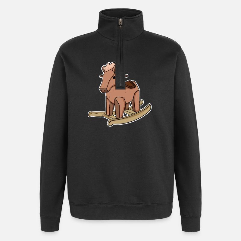 Cheval - Sweat à zip 1/4 - noir