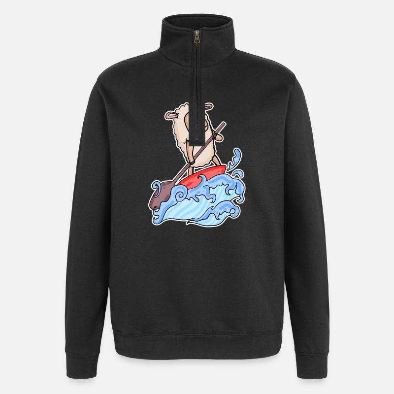 Stand Up Paddling Schaf - Quarter-Zip-Sweatshirt - Schwarz
