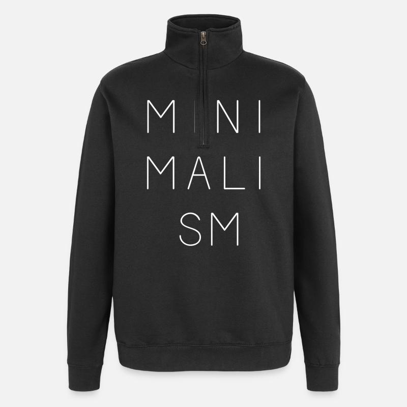 Minimalismus - Quarter-Zip-Sweatshirt - Schwarz