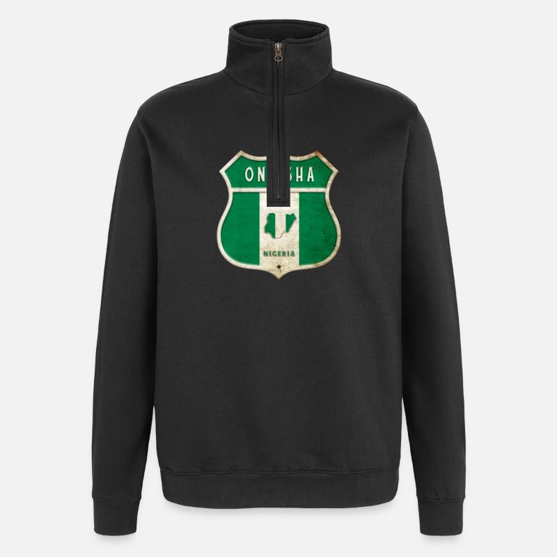 Design du drapeau d'Onitsha Nigeria - Sweat à zip 1/4 - noir