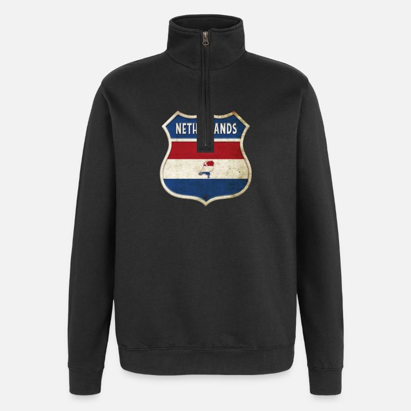 Design du drapeau des Pays-Bas - Sweat à zip 1/4 - noir