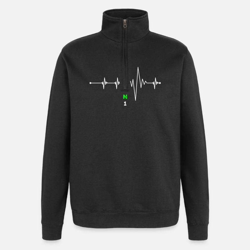 N Pulse ECG Néon - Sweat à zip 1/4 - noir