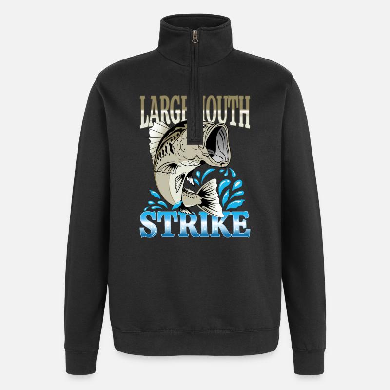GROSSMAULBARSCH - SCHWARZBARSCH - LUNKERFISCH - Quarter-Zip-Sweatshirt - Schwarz