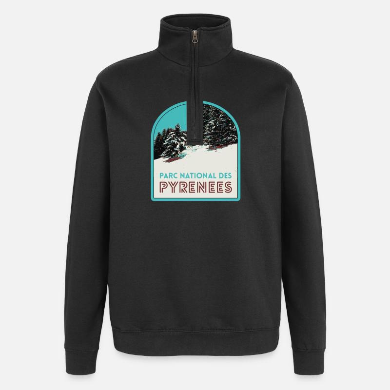 Pyrenees National Park under the snow - Quarter-Zip Sweatshirt - black