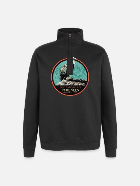 Vulture in the Pyrenees National Park - Quarter-Zip Sweatshirt - black