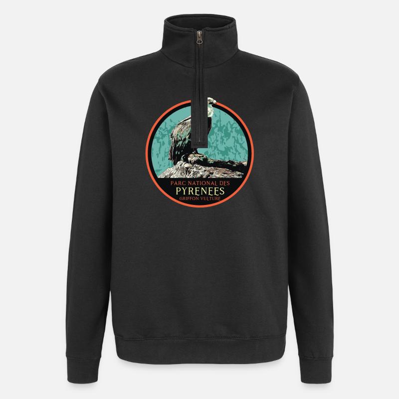 Geier im Pyrenäen-Nationalpark - Quarter-Zip-Sweatshirt - Schwarz
