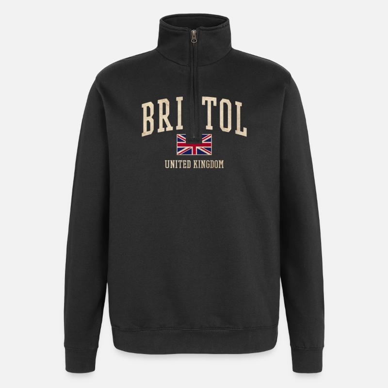 Bristol Royaume-Uni - Sweat à zip 1/4 - noir