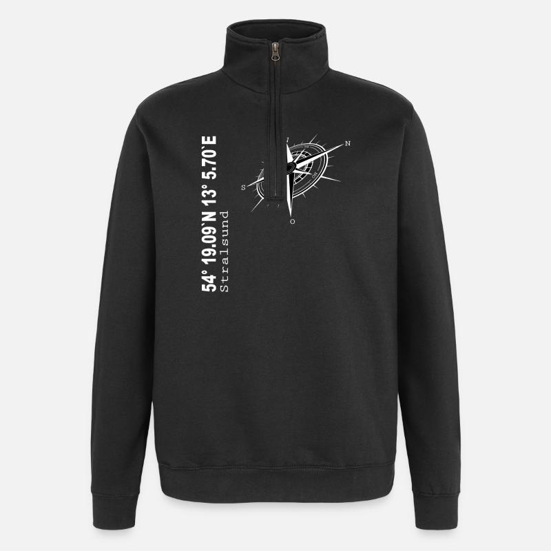 Stralsund - Quarter-Zip-Sweatshirt - Schwarz