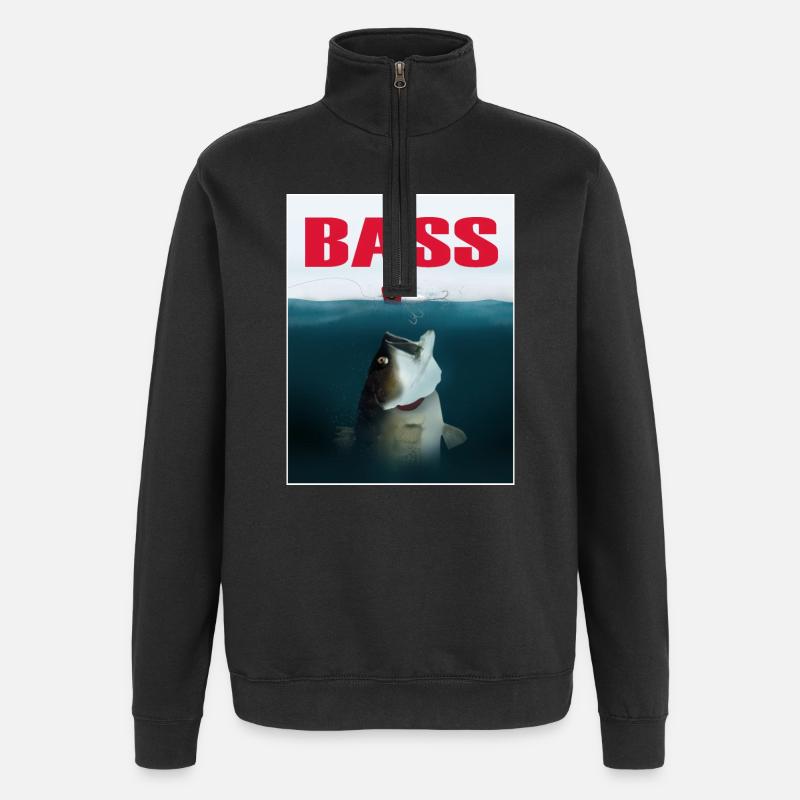 Wolfsbarsch kehrt zurück - Quarter-Zip-Sweatshirt - Schwarz