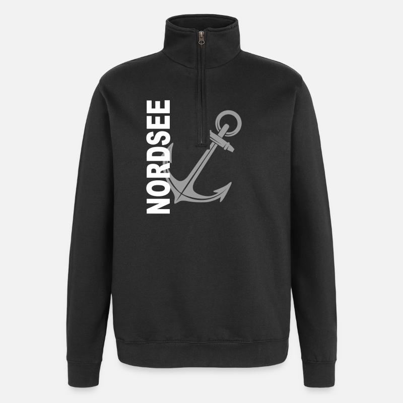 Nordsee - Quarter-Zip-Sweatshirt - Schwarz