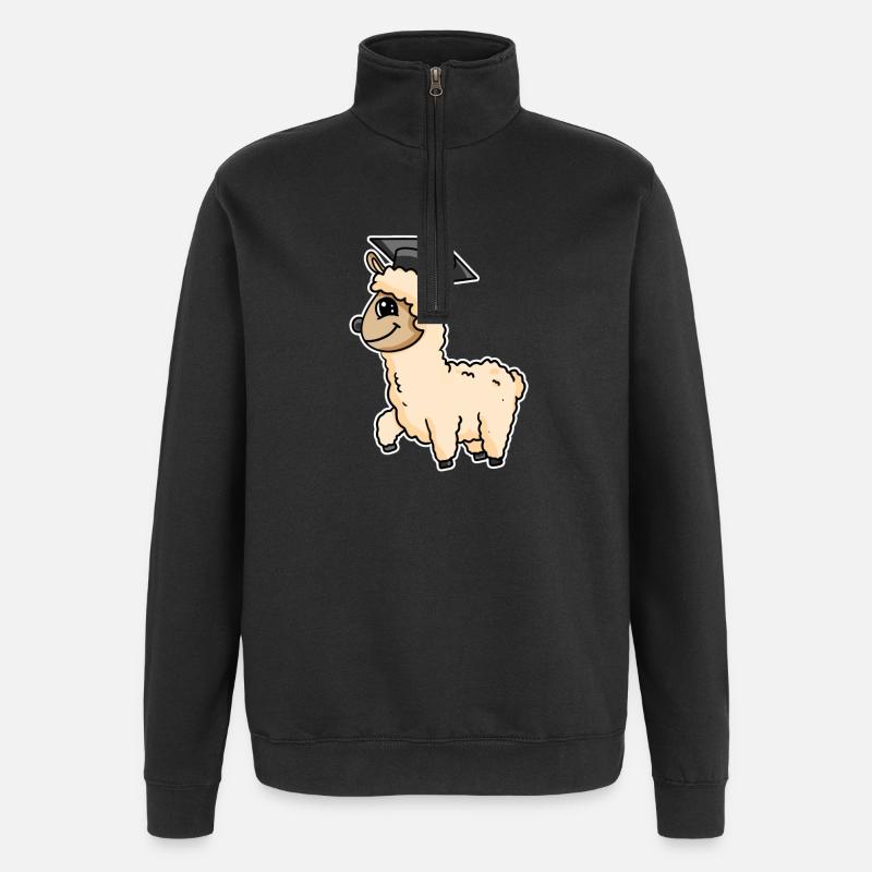 Master Abschluss Alpaka - Quarter-Zip-Sweatshirt - Schwarz