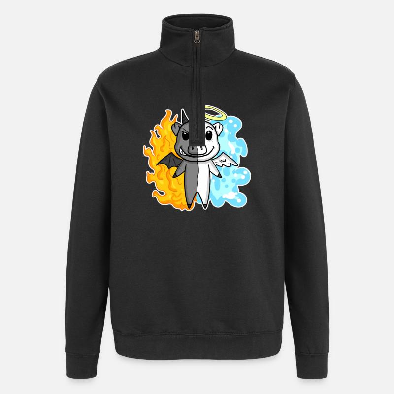 Cochon - Ange et Diable - Sweat à zip 1/4 - noir