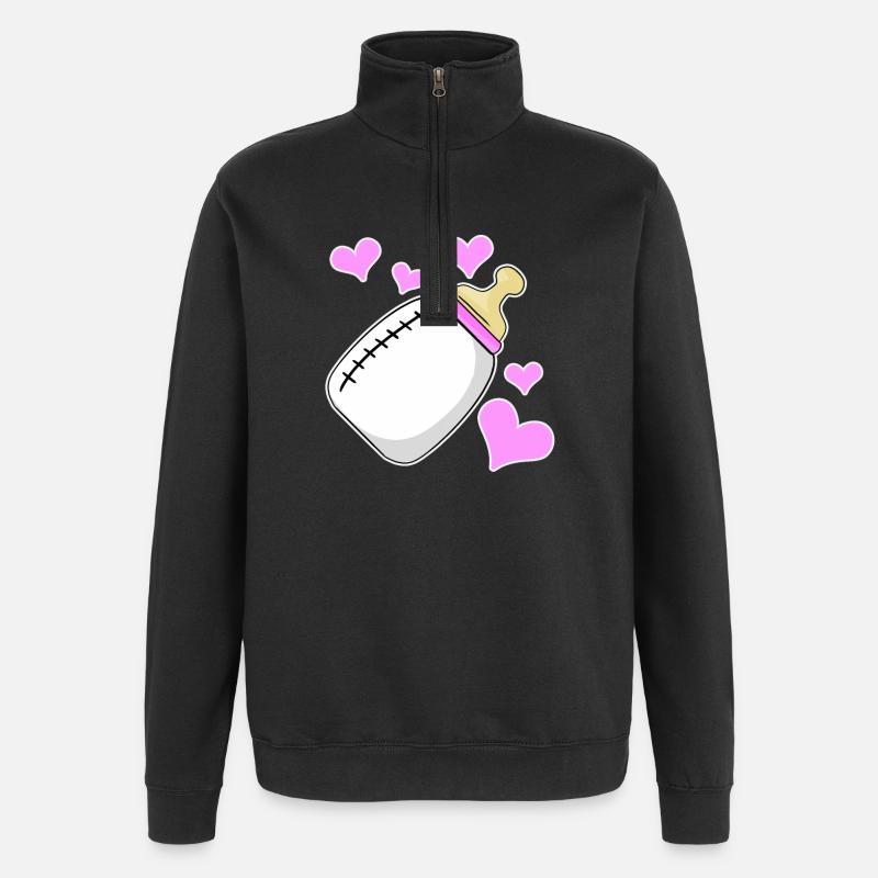 Tochter Milchflasche Mädchen Schwanger Geburt - Quarter-Zip-Sweatshirt - Schwarz