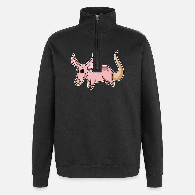 Erdferkel - Quarter-Zip-Sweatshirt - Schwarz
