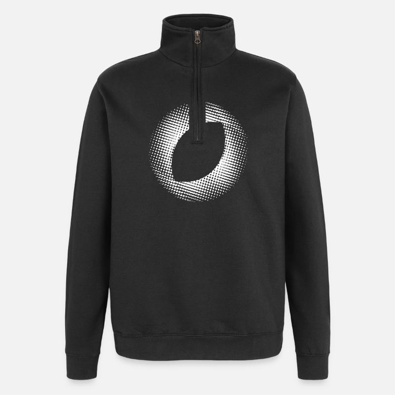 gepunktete, ovale Kunst white - Quarter-Zip-Sweatshirt - Schwarz