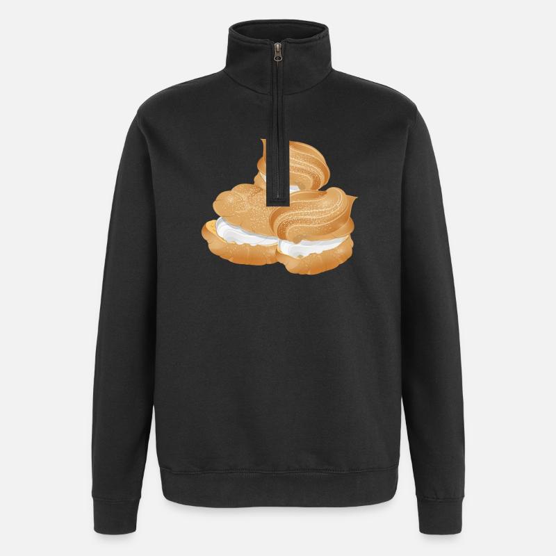 Illustration von drei gefüllten Windbeutel - Quarter-Zip-Sweatshirt - Schwarz