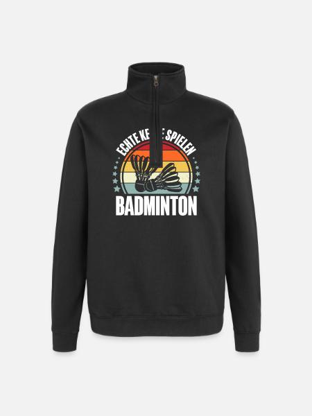 Badminton - Quarter-Zip-Sweatshirt - Schwarz