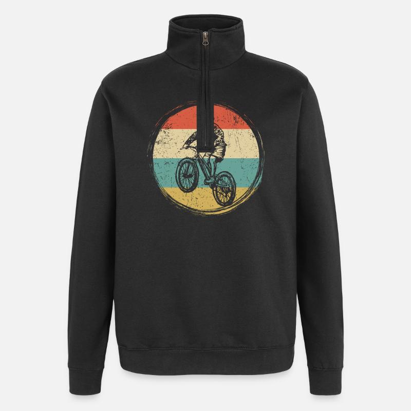 Cercle de motards rétro BMX - Sweat à zip 1/4 - noir