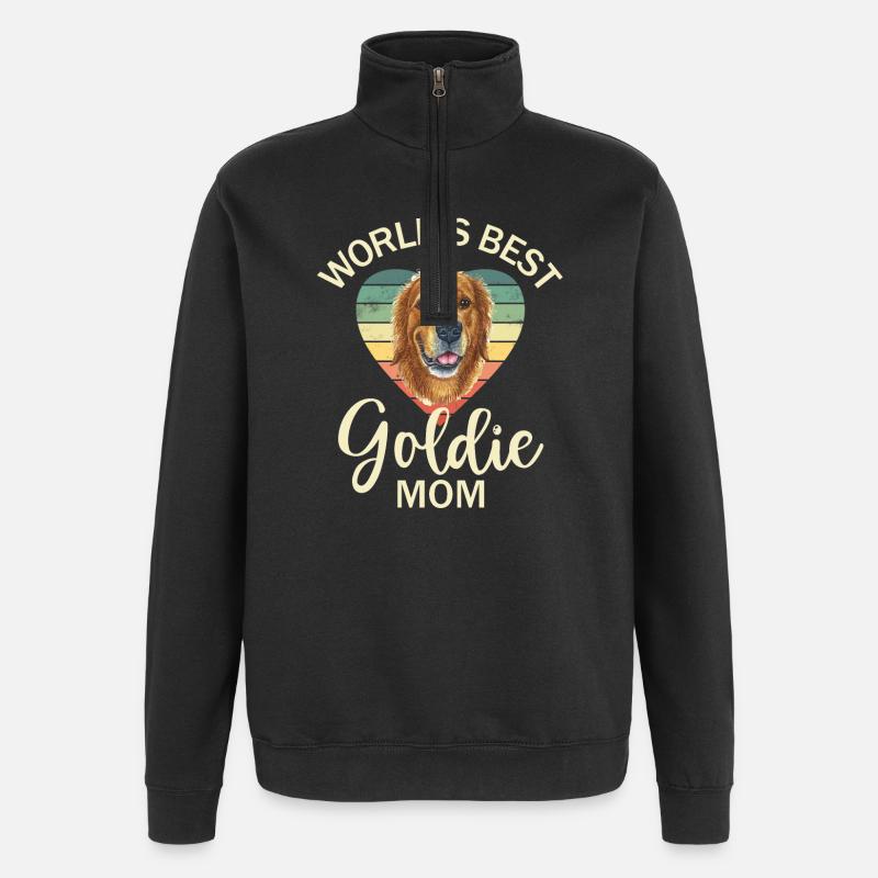 Chien Golden Retriever - Sweat à zip 1/4 - noir