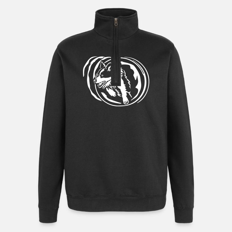 Border Collie « Black Edition » - Sweat à zip 1/4 - noir