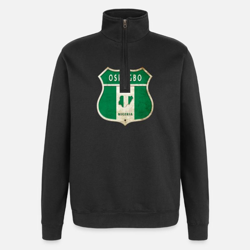 Design du drapeau d'Oshogbo, Nigeria - Sweat à zip 1/4 - noir